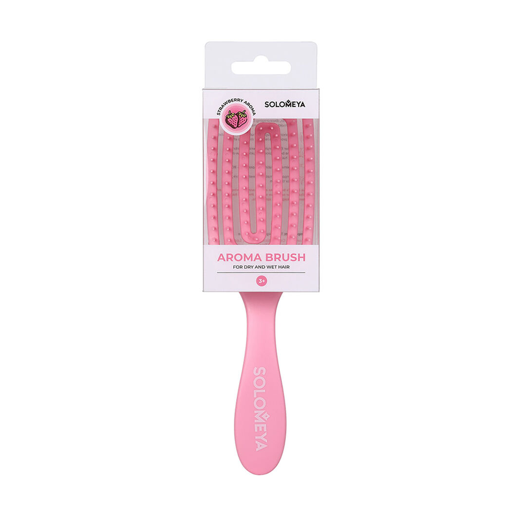 Wet Detangler Mini Brush Rectangular Strawberry Расческа для сухих и влажны 14-2116 фото 1