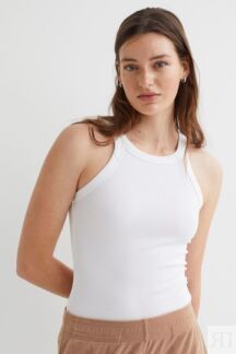 Полосатая футболка H&M, белый
