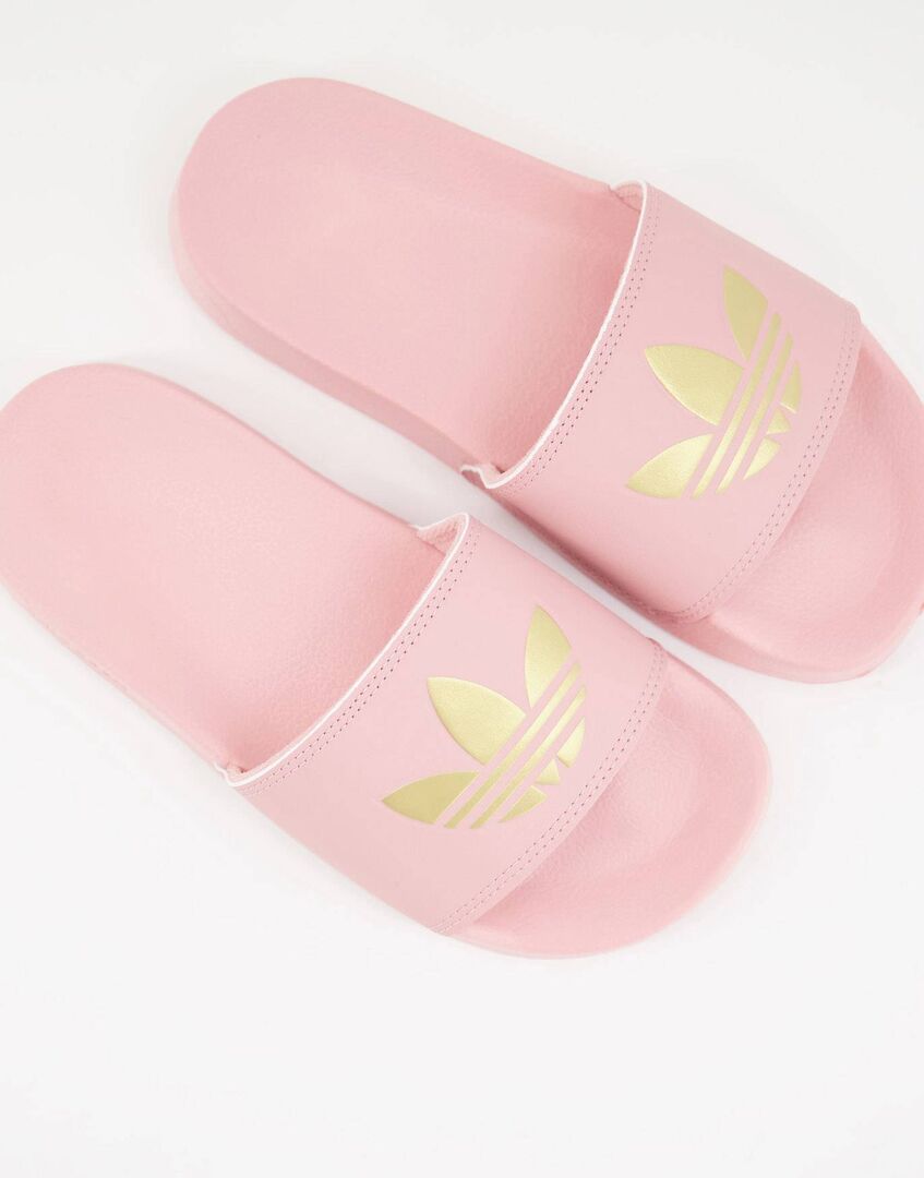 Облегченные шлепанцы adidas Originals Adilette lite розового цвета с золоты 109394672 | PINK фото 1