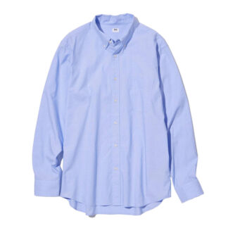 Рубашка Uniqlo Extra Fine Cotton Broadcloth Long Sleeve, голубой