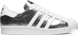 Кроссовки Adidas Prada x Superstar 'Silver Metallic', серебряный