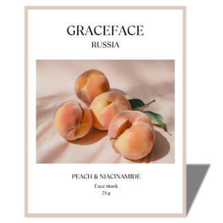 GRACE FACE Тканевая маска для лица  увлажняющая с экстрактом персика и ниац