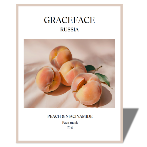 GRACE FACE Тканевая маска для лица  увлажняющая с экстрактом персика и ниац MPL249199 фото 1