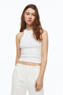 Короткая футболка H&M, белый