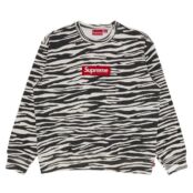 Толстовка Supreme Box logo Crewneck, разноцветный FW22SW65 ZEBRA | Multi-Color фото 1