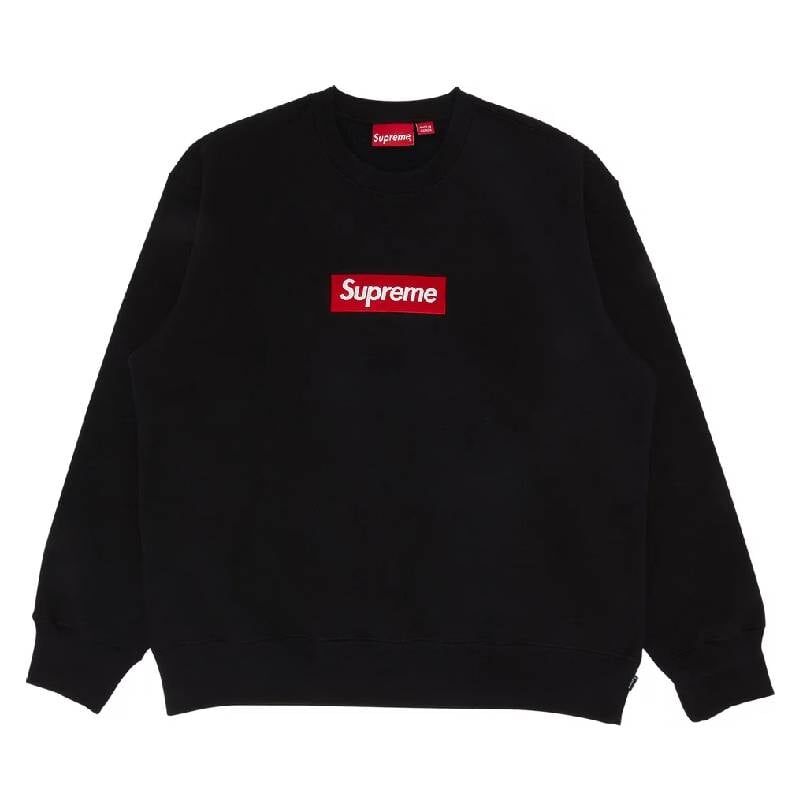 Толстовка Supreme Box logo Crewneck, черный FW22SW65 BLACK | Black фото 1