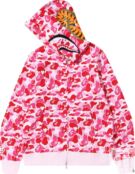 Толстовка Bape ABC Camo Shark Full Zip, розовый 1I20 115 002 PINK | Pink фото 2