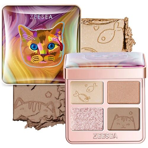 ZEESEA Тени для век Tipsy Kitty Eyeshadow Quad ZEE000047 фото 1