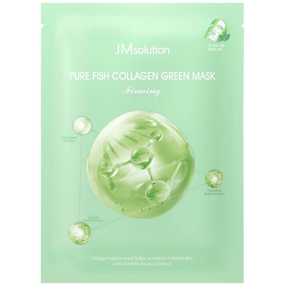 Маска для лица JM Solution Pure Fish Collagen Green Mask Firming фото 1