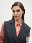 Прямой однобортный жилет из костюмной ткани с английским воротником Pompa 4680662841973 фото 3