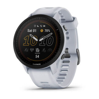 Умные часы Garmin Forerunner 955 Solar с белым ремешком