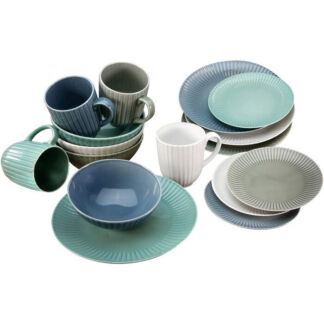 CreaTable Столовый сервиз фарфоровый на 4 человека 16 предметов Allgra Colo