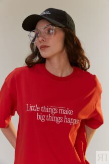 INSPIRE Футболка оверсайз с принтом "Little things make big things happen"