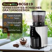 Biolomix Кофемолка Biolomix / 300 Вт / 32 настройки помола / 270 г / нержав фото 2