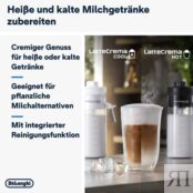 De'Longhi Кофемашина с системой подачи молока LatteCrema на 2 чашки, черная фото 4