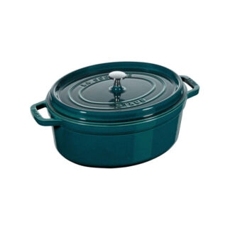 Staub Кастрюля / жаровня 31 см с крышкой овальная La Mer Staub