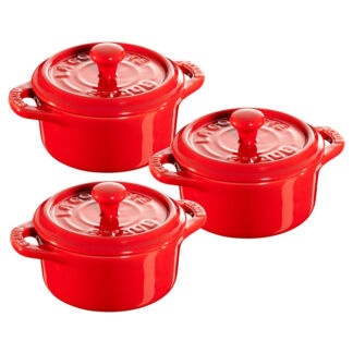 Staub Мини-кастрюля / жаровня с крышкой 10 см набор 3 предмета Cherry Staub