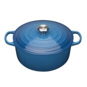 Le Creuset Кастрюля / жаровня с крышкой 26 см, синий марсель Signature Le C фото 1