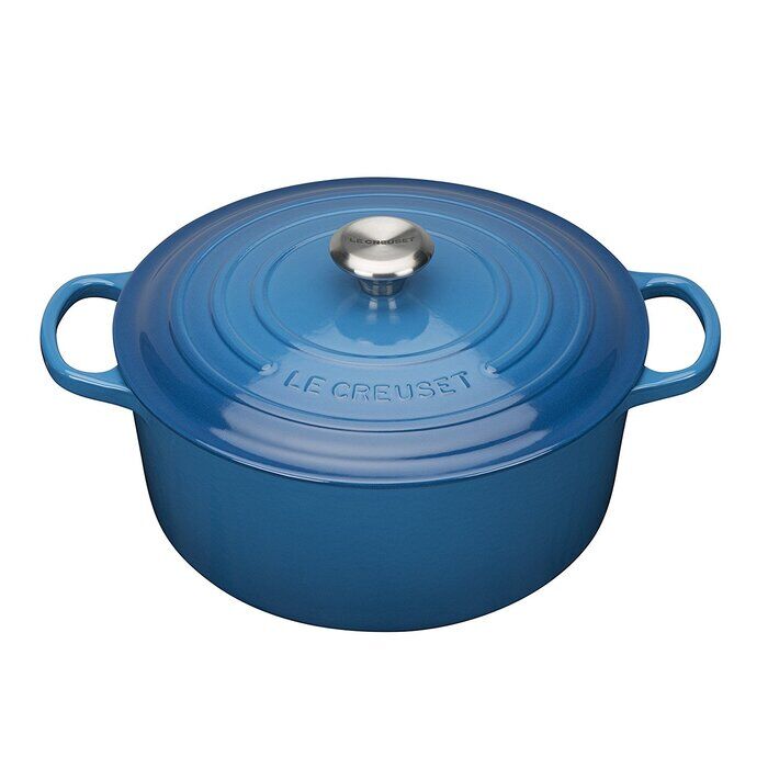 Le Creuset Кастрюля / жаровня с крышкой 26 см, синий марсель Signature Le C фото 1