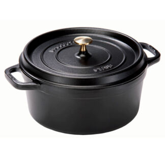 Staub Кастрюля / жаровня 24 см с крышкой Matte Black Staub