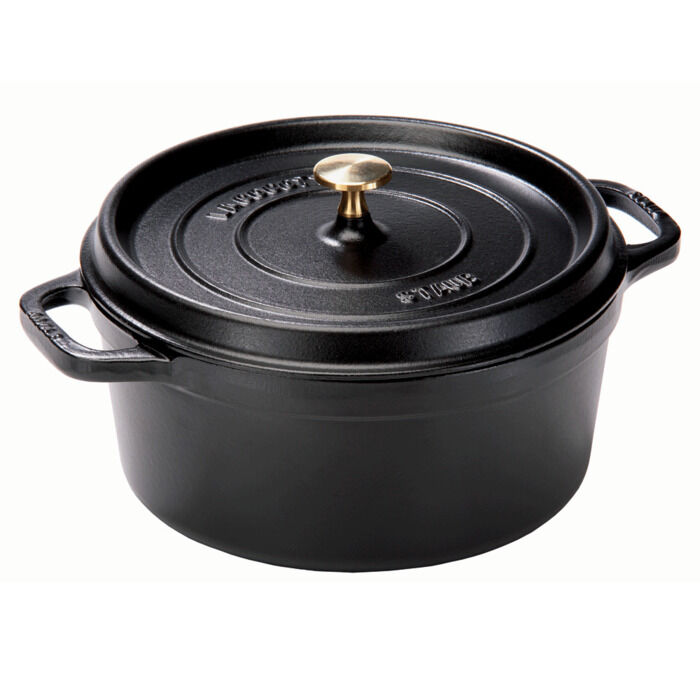 Staub Кастрюля / жаровня 24 см с крышкой Matte Black Staub фото 1