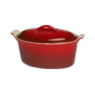 Le Creuset Террин овальный с прессом 20 см, бордовый  Le Creuset