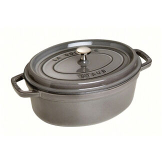 Staub Кокот овальный 31 см, серый графит Staub