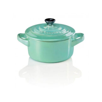 Le Creuset Мини-кокотница с крышкой 10 см, бирюзовая Cool Mint Metallic Le