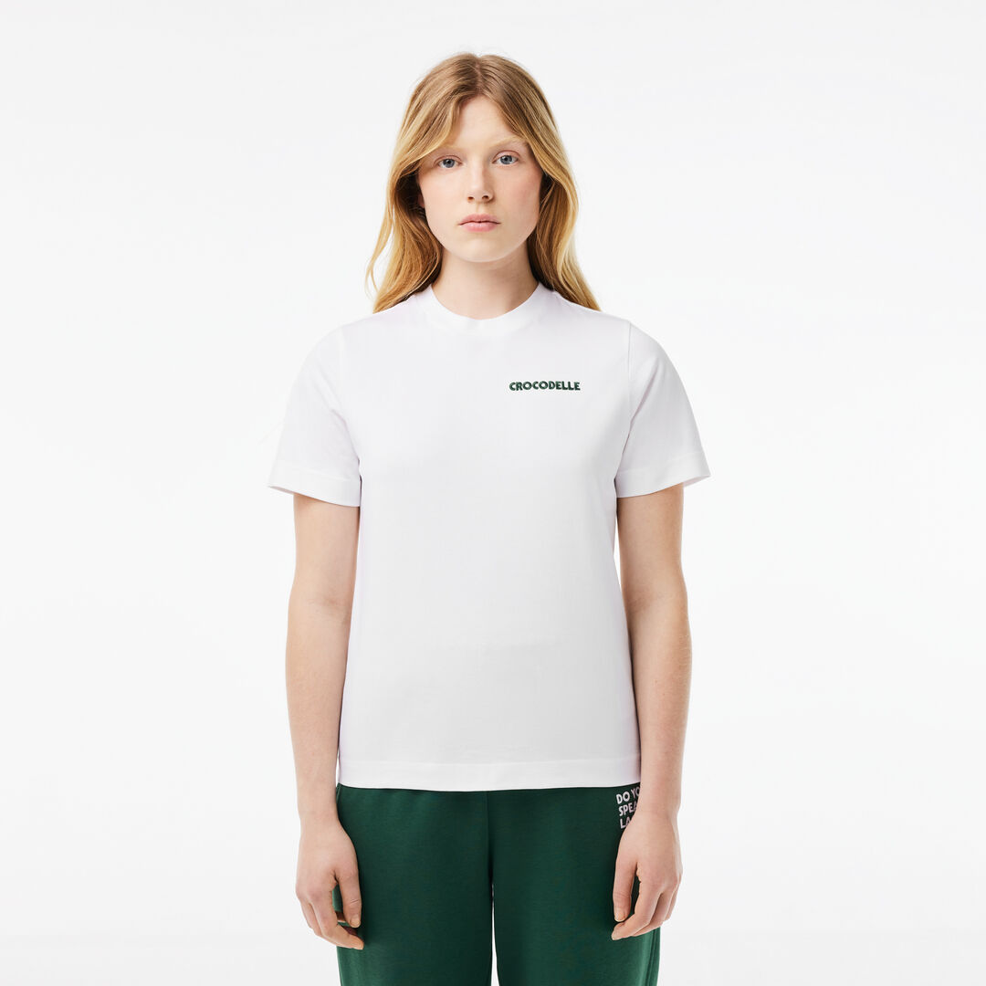 Женская хлопковая футболка Lacoste Relaxed Fit фото 1