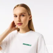 Женская хлопковая футболка Lacoste Relaxed Fit фото 5