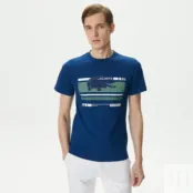 Мужская приталенная футболка Lacoste с круглым вырезом фото 1