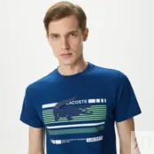 Мужская приталенная футболка Lacoste с круглым вырезом фото 3