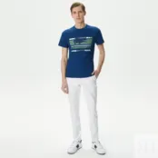 Мужская приталенная футболка Lacoste с круглым вырезом фото 4