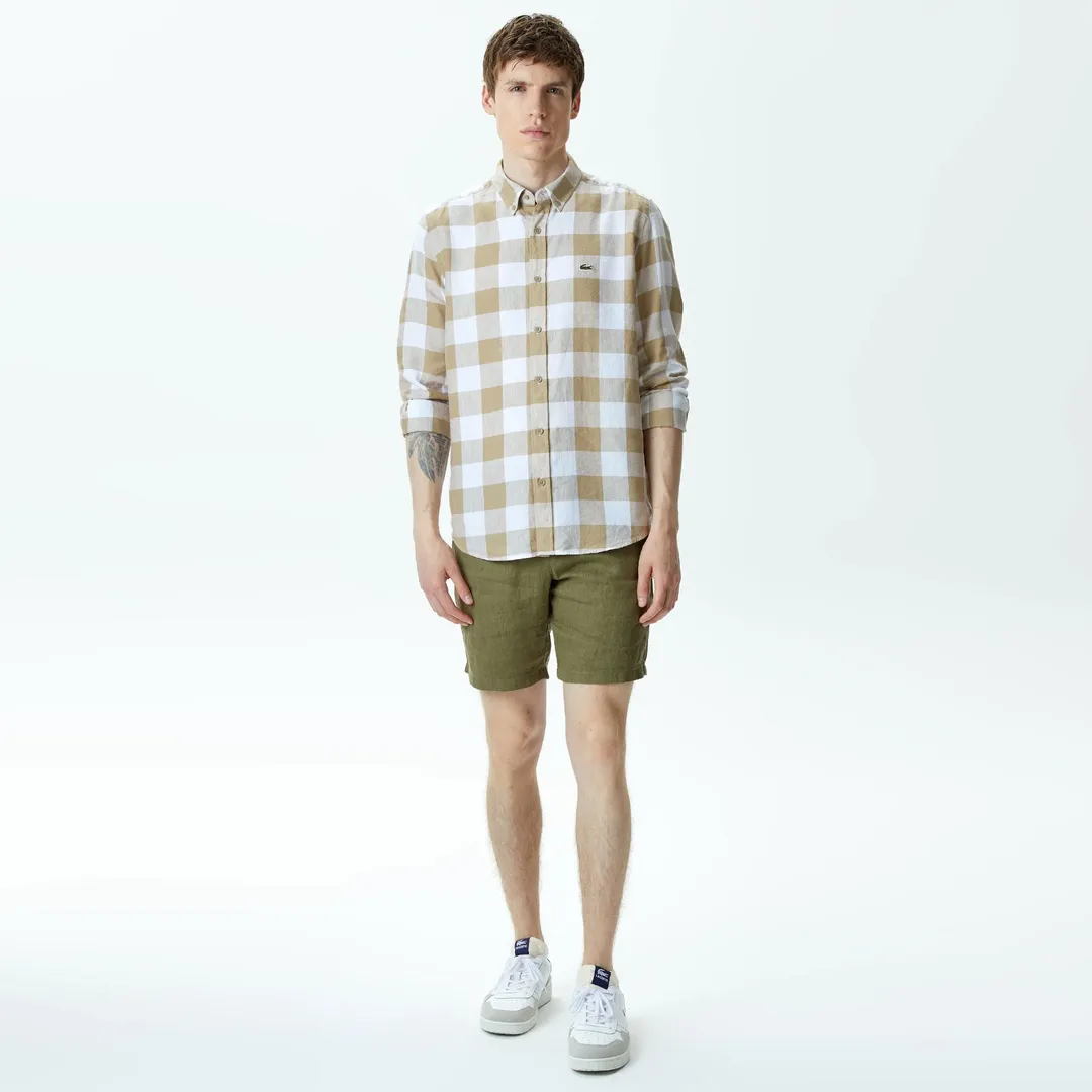 Мужские льняные шорты Lacoste Regular Fit фото 1