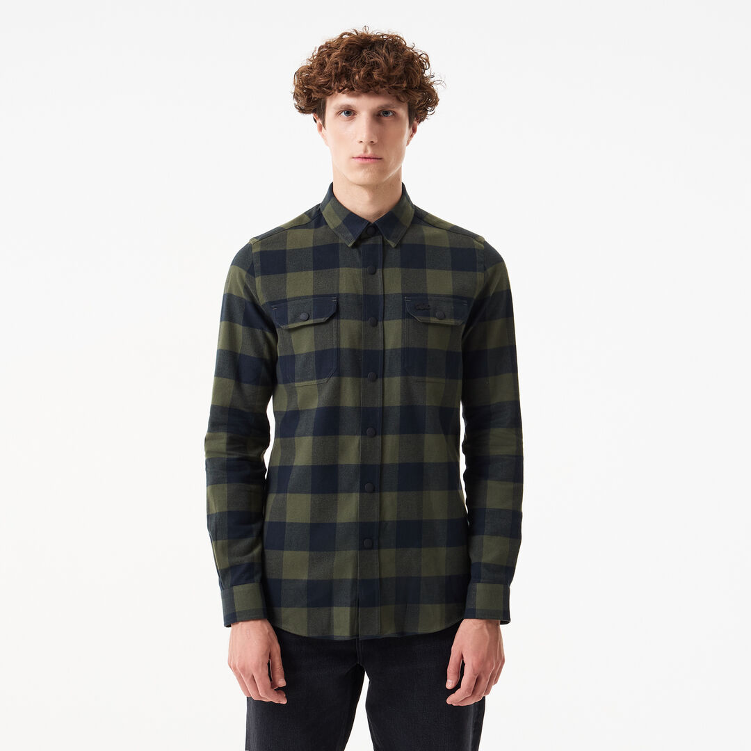 Мужская клетчатая рубашка Lacoste Slim Fit фото 1