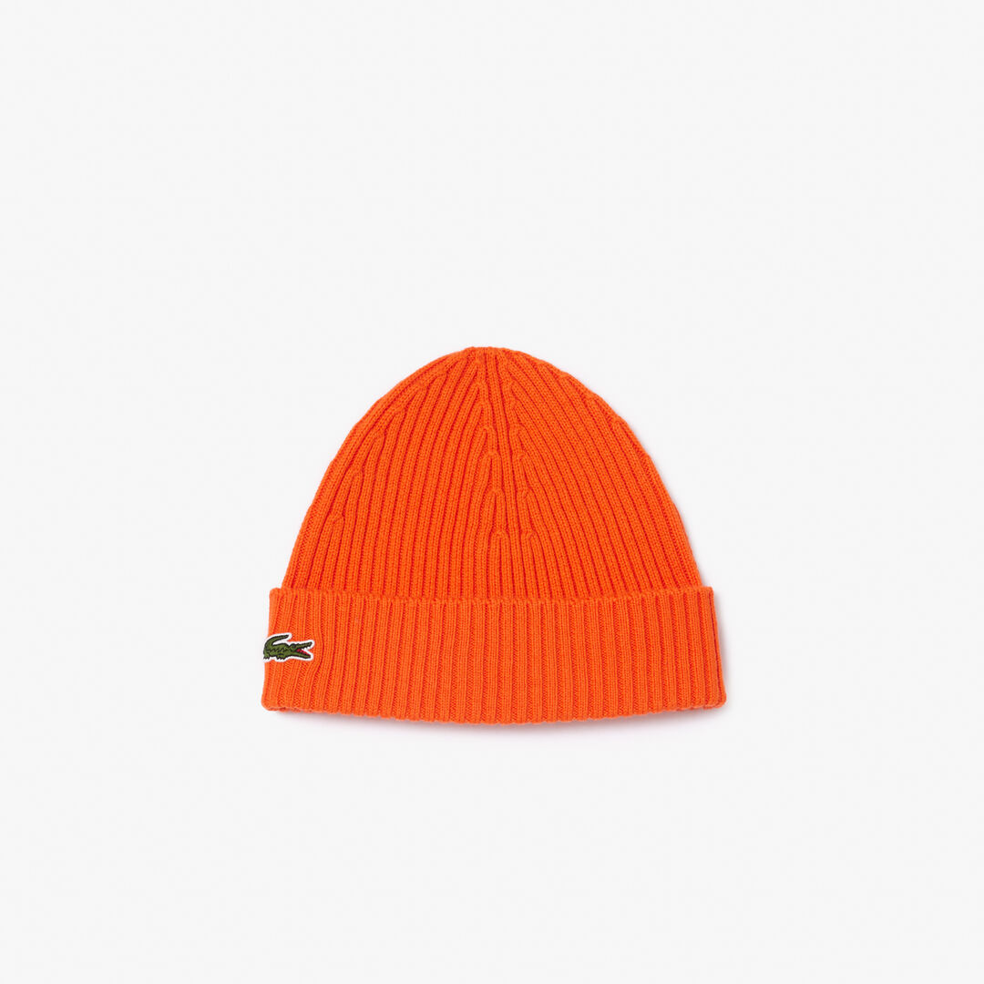 Шерстяная шапка Lacoste Unisex в рубчик фото 1