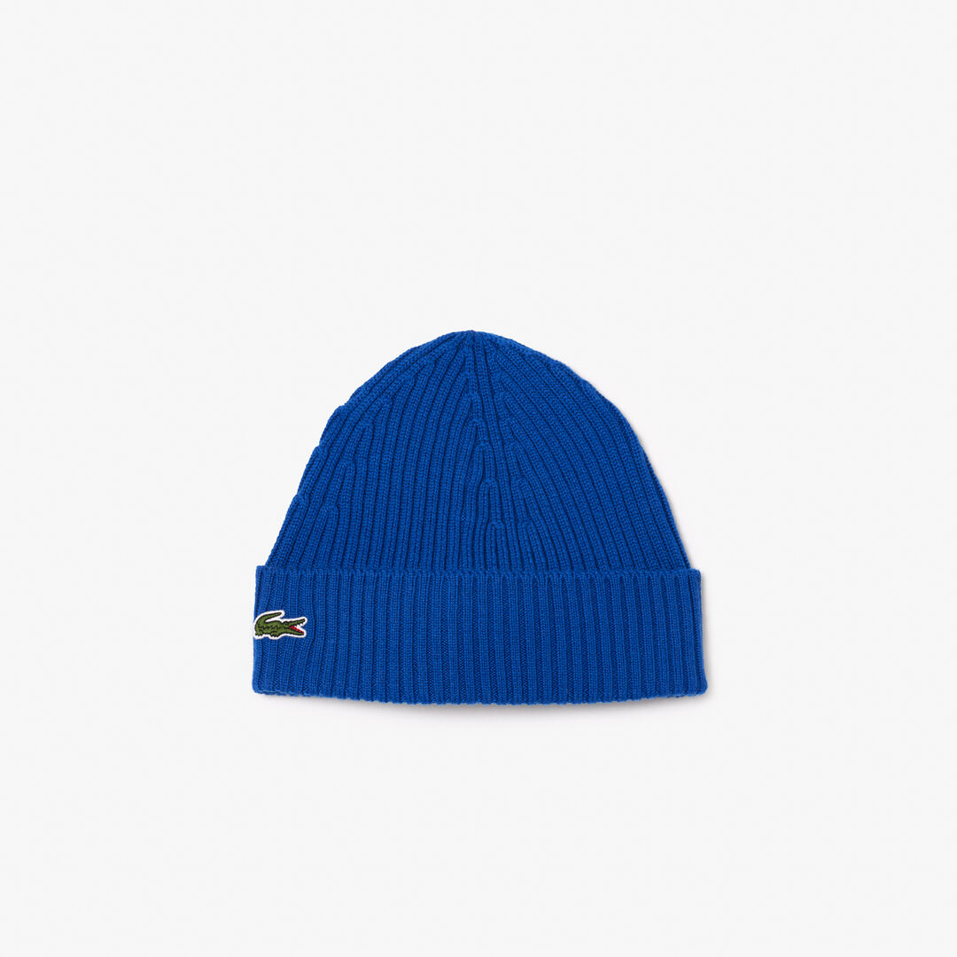 Шерстяная шапка Lacoste Unisex в рубчик фото 1