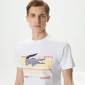 Мужская приталенная футболка Lacoste с круглым вырезом фото 3