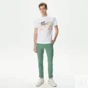 Мужская приталенная футболка Lacoste с круглым вырезом фото 4