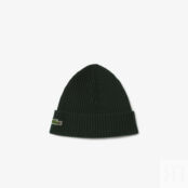Шерстяная шапка Lacoste Unisex в рубчик фото 1