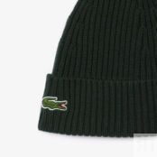 Шерстяная шапка Lacoste Unisex в рубчик фото 2