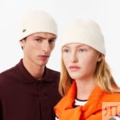 Шерстяная шапка Lacoste Unisex в рубчик фото 3