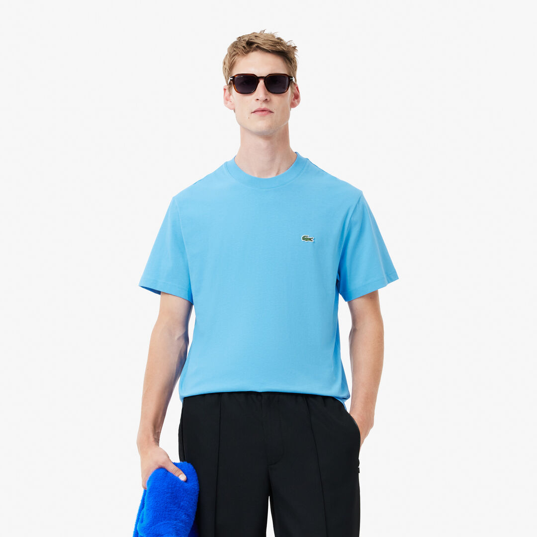 Мужская хлопковая футболка Lacoste с коротким рукавом фото 1