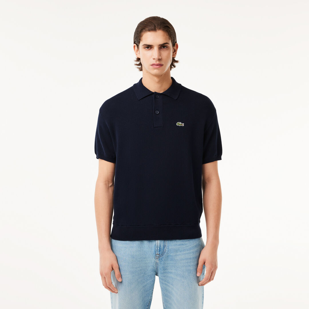Мужское трикотажное поло Lacoste из органического хлопка фото 1