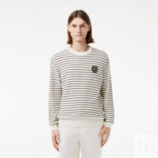 Хлопковый свитер Lacoste с круглым вырезом фото 1
