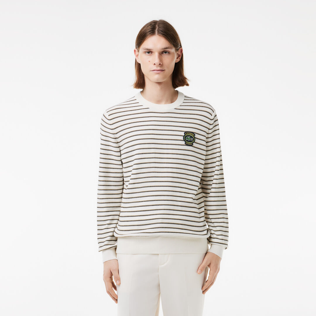 Хлопковый свитер Lacoste с круглым вырезом фото 1