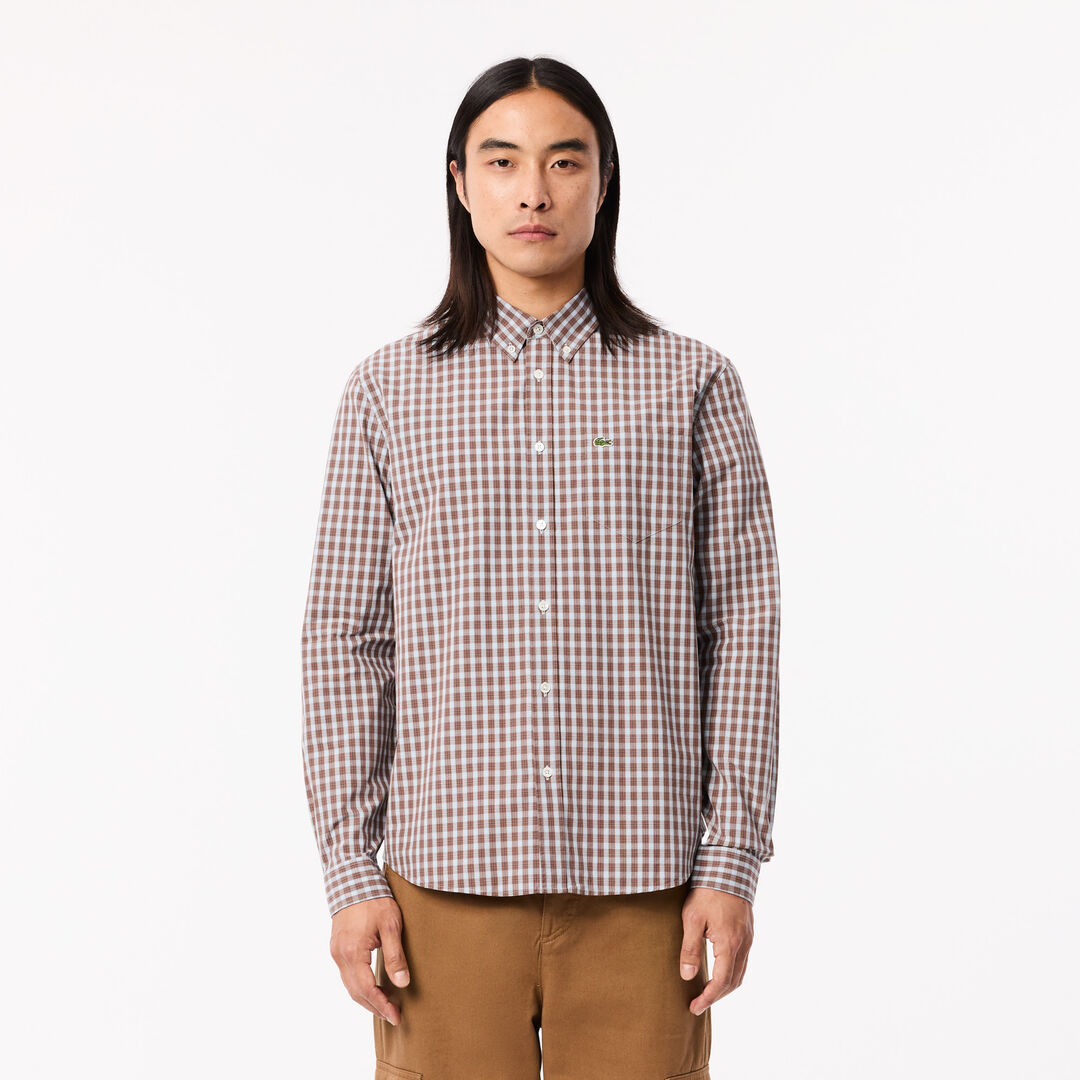 Мужская рубашка Lacoste Regular Fit в клетку фото 1