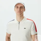 Мужское трикотажное поло Lacoste на молнии фото 3