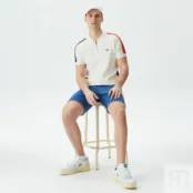 Мужское трикотажное поло Lacoste на молнии фото 4