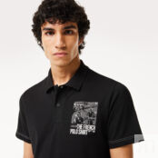 Мужское поло Lacoste с контрастным принтом фото 3